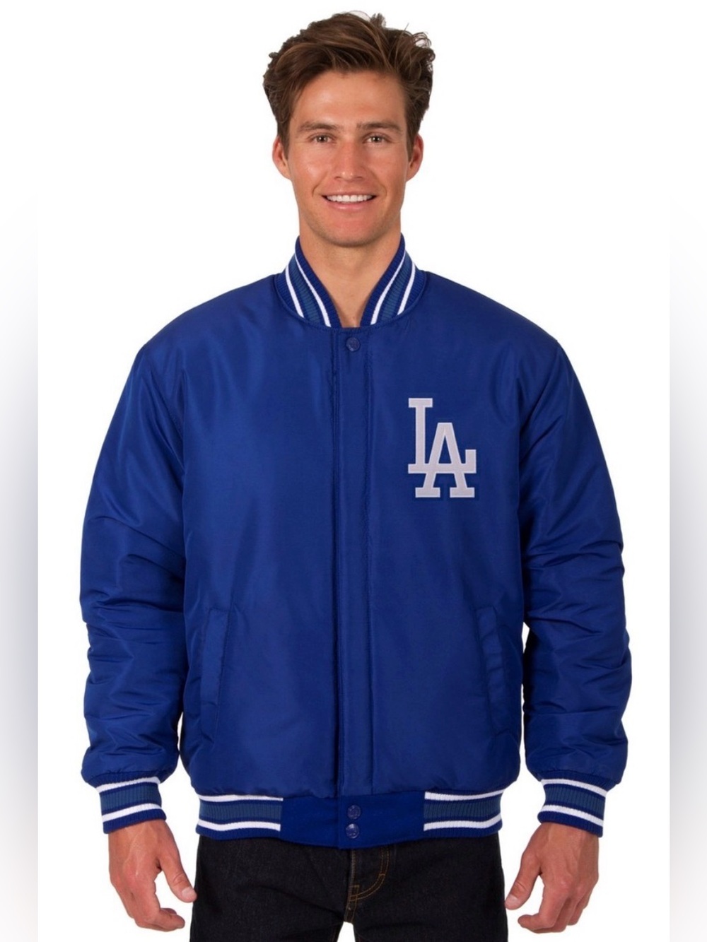 Los Angeles Dodgers Royal Blue by JH Design Wool Reversible Jacket | Size L